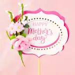 Happy mothers day with flower wreath cake topper