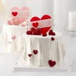 I love you mom heart cake topper
