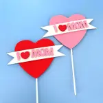 I love you mom heart cake topper
