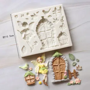 Enchanted Fairy Garden birds Door Silicone Mould