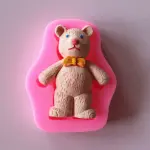 Teddy with bow silicone mould