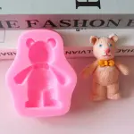 Teddy with bow silicone mould