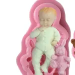 3D Baby Boy holding toy silicone mould