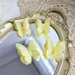 4 pcs fabric texture butterfly topper with floral wires