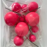 20 pcs Dark pink round mixed sizes faux balls