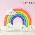 1 pcs Rainbow large size smiling clouds cake toy topper