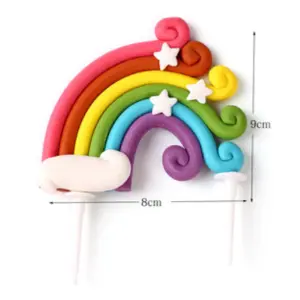 1 pcs Large Rainbow curled with stars cake toy topper