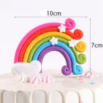 1 pcs Large Rainbow curled with stars cake toy topper