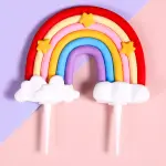 1 pcs Rainbow large size with stars and clouds cake toy topper
