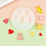 Teddy Bears with hearts silicone mould