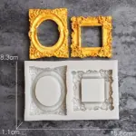2 cavity Rectangle frame decorative classic silicone mould