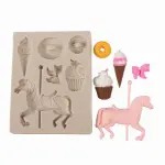 Unicorn ice cream donut bow theme Silicone Mould