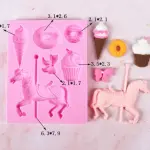 Unicorn ice cream donut bow theme Silicone Mould