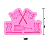 Checkered Flag With Champagne silicone mould