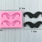 2 cavity large Mustache silicone mould