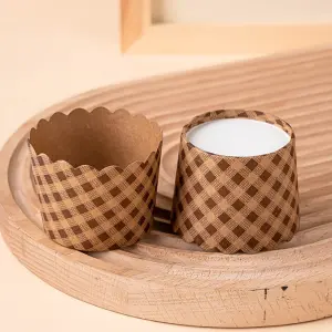 50 pcs cupcake muffin liners brown check design cupcake liners