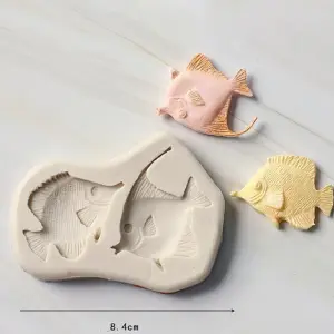2 cavity fish silicone mould