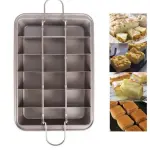 Non Stick Brownie Pan with Dividers 18 Pre-slice Carbon Steel Bakeware Tray with Grips for Oven 12X8X2''