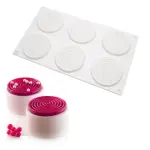 6 Cavity Cake Mould,Spiral Design Round Ring Silicone Mould Insert Decor Mousse Cake Decorating Chocolate entremet mould