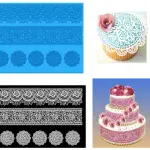 Detailed 3 layer cake cupcake Lace silicone mould
