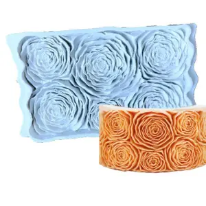 Rose Onlay Lace Mat for Cake Borders Silicone Mould style 3