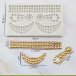 Jewelry pearl necklace string boarder silicone mould