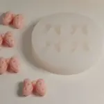4 cavity polka bows silicone mould