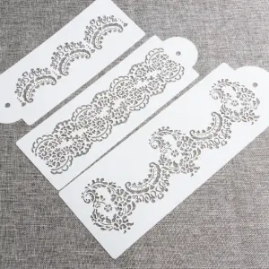 3 pcs Cake Stencil Fondant Cake Border Decoration Stencils style 3