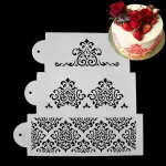 3 Pcs Lace Cake Stencil icing Stencils set