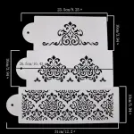 3 Pcs Lace Cake Stencil icing Stencils set