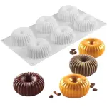 6 cavity Spiral Donut shaped Silicone Mould for mousse,baking,desserts etc