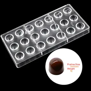 Cake Decor 21 Cavity Deep Round Dome Shaped Polycarbonate Chocolate