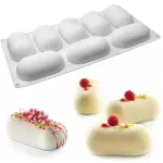 8 cavity Capsule Silicone Mould for mousse,baking,desserts etc