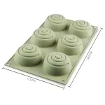 6 Cavity Silicone Spiral Shape Cake Mould for Mousse Dessert Baking All Purpose Mould (Out Put Weight Approx: 100 Grams)