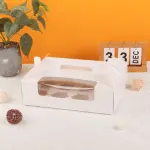 2/4/6/12 cavity Cup cake Box with handle and separate cup tray