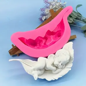 Sleeping Angel Baby on leaf Silicone mould