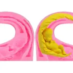 3D Baby sleeping on curved leaf Silicone mould