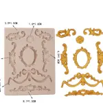 Vintage Scroll Baroque frame boarder theme silicone Mould
