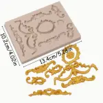 Vintage Scroll Baroque frame boarder theme silicone Mould