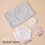 3 Cavity Large Rose Flower silicone Mould