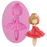 Ballet Girl with cute bow dress Silicone Mould