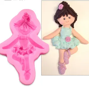 Cute dancing girl Silicone Mould