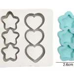 Triple heart Triple star silicone mould