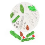 Pinecone leaf Petal with berry silicone mould