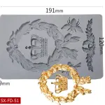 European Wreath Vintage crown honey bee frame Silicone mould