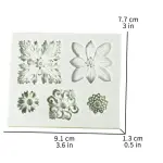 5 Cavities 3D Vintage Flowers Dahlia,Blossom Daisy Shape silicone mould