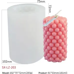 3D Bubble Silicone Candle Mould STYLE 2