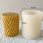 Cylinder diamond engraved boho Shaped Silicone Candle Mould