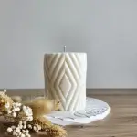 Cylinder diamond engraved boho Shaped Silicone Candle Mould