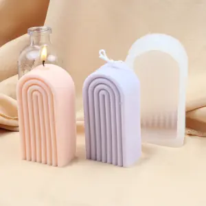 Rainbow Arch tall candle Silicone Mould